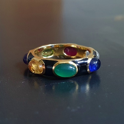 Bague Romy émail noir