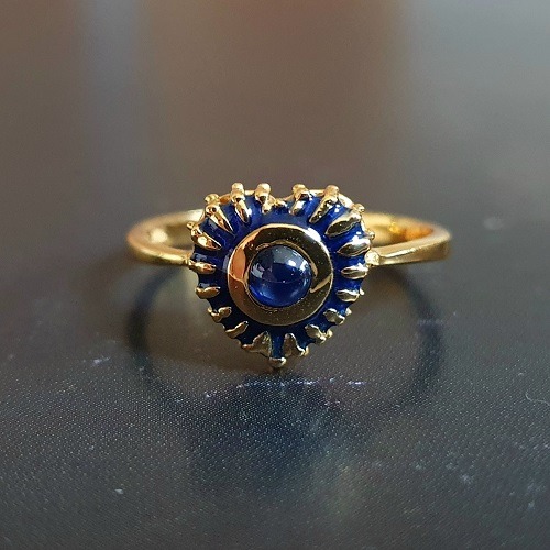 Bague coeur saphir