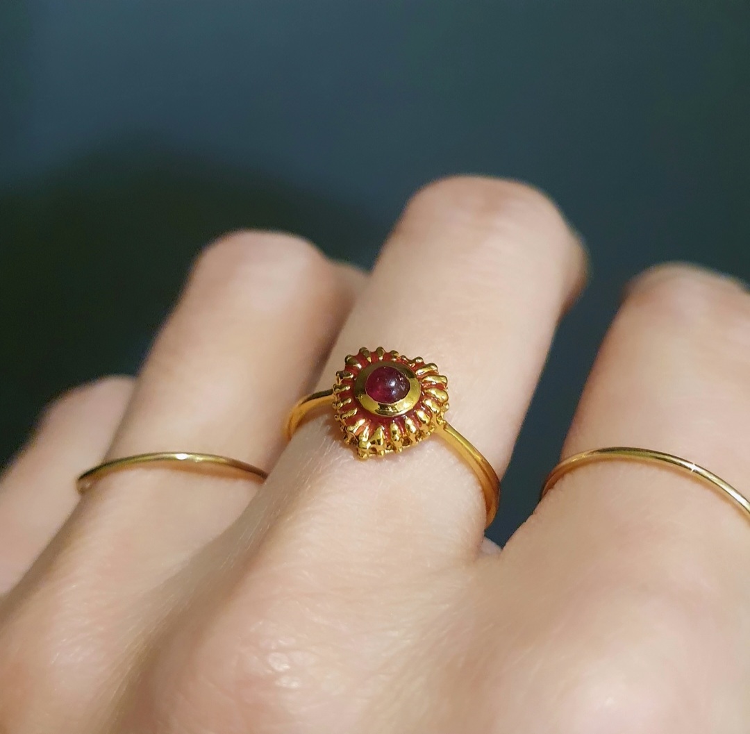 Bague coeur rubis