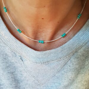 Collier tube turquoise