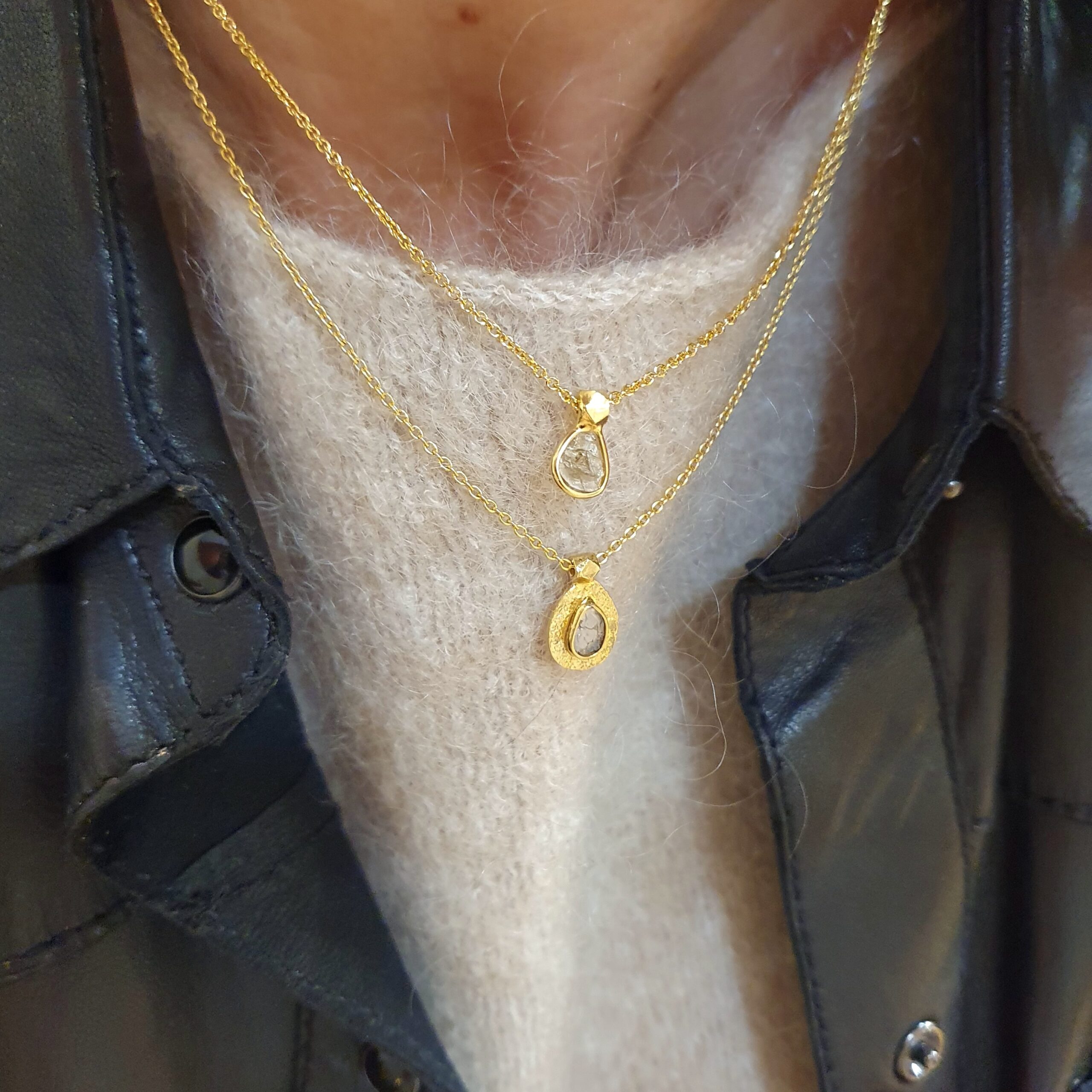 Collier mini diamant et collier diamant polki