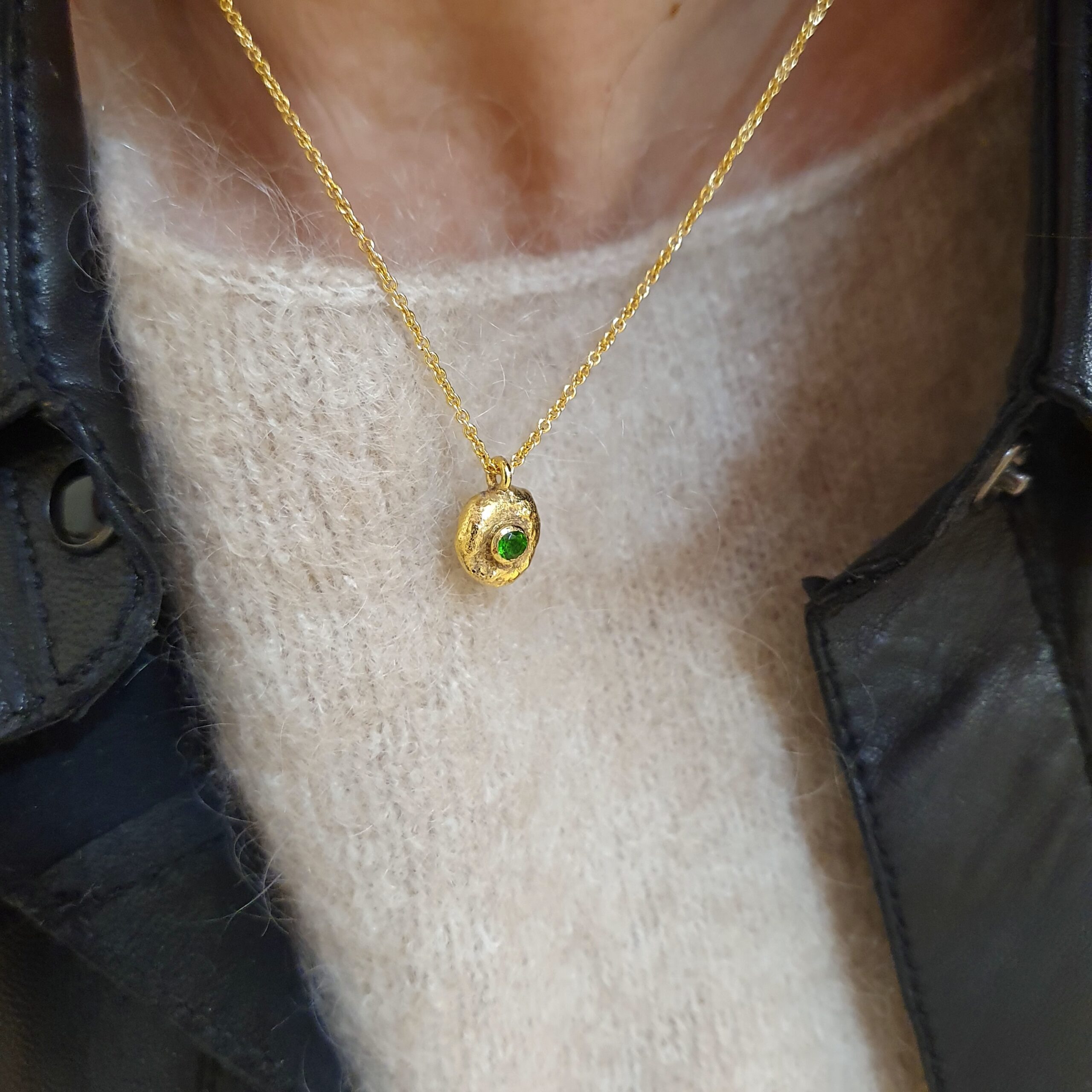 Collier pépite tourmaline