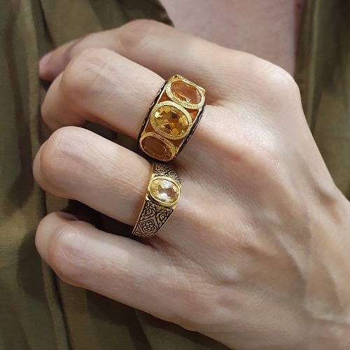 Bague Chevalière Citrine et bague Hera Citrine