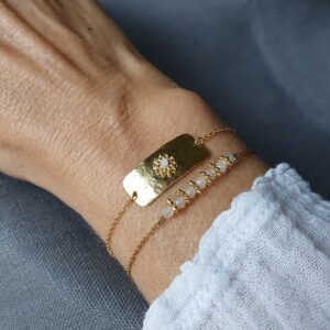 Bracelet Gaia pierre de lune et bracelet Thelma pierre de lune