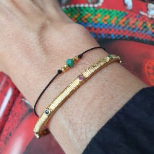 Bracelet cordon émeraude