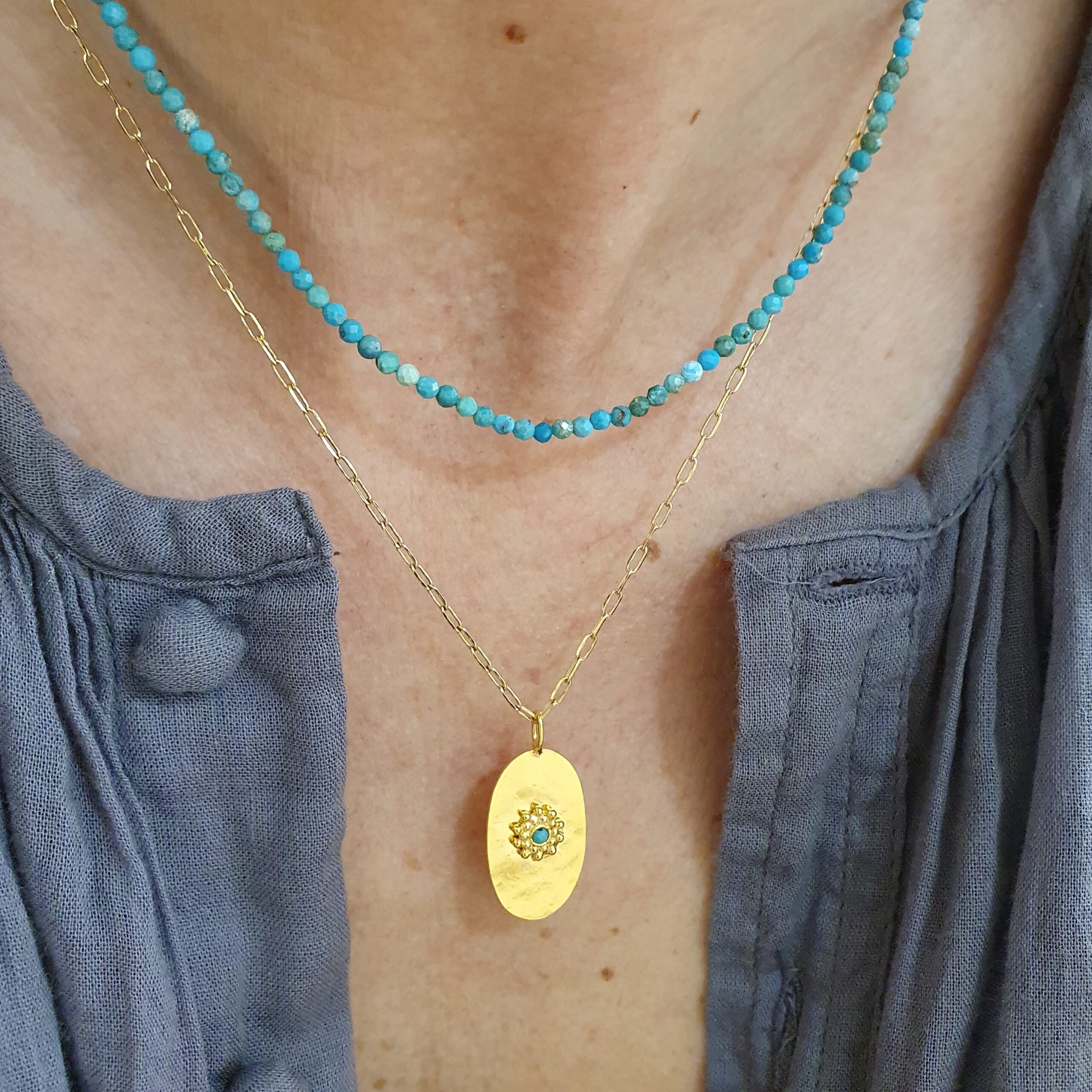 Collier Gaia turquoise
