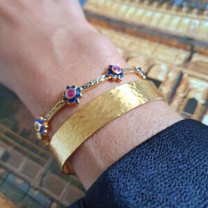 Bangle 6 fleurs rubis