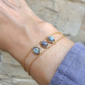 Bracelet 3 pierres labradorite