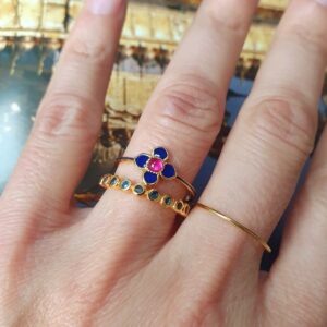 Bague fleur rubis