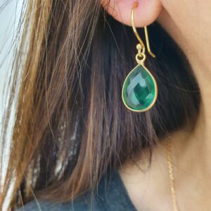 Boucles d'oreilles Malo quartz vert