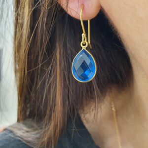 Boucles d'oreilles Malo quartz bleu