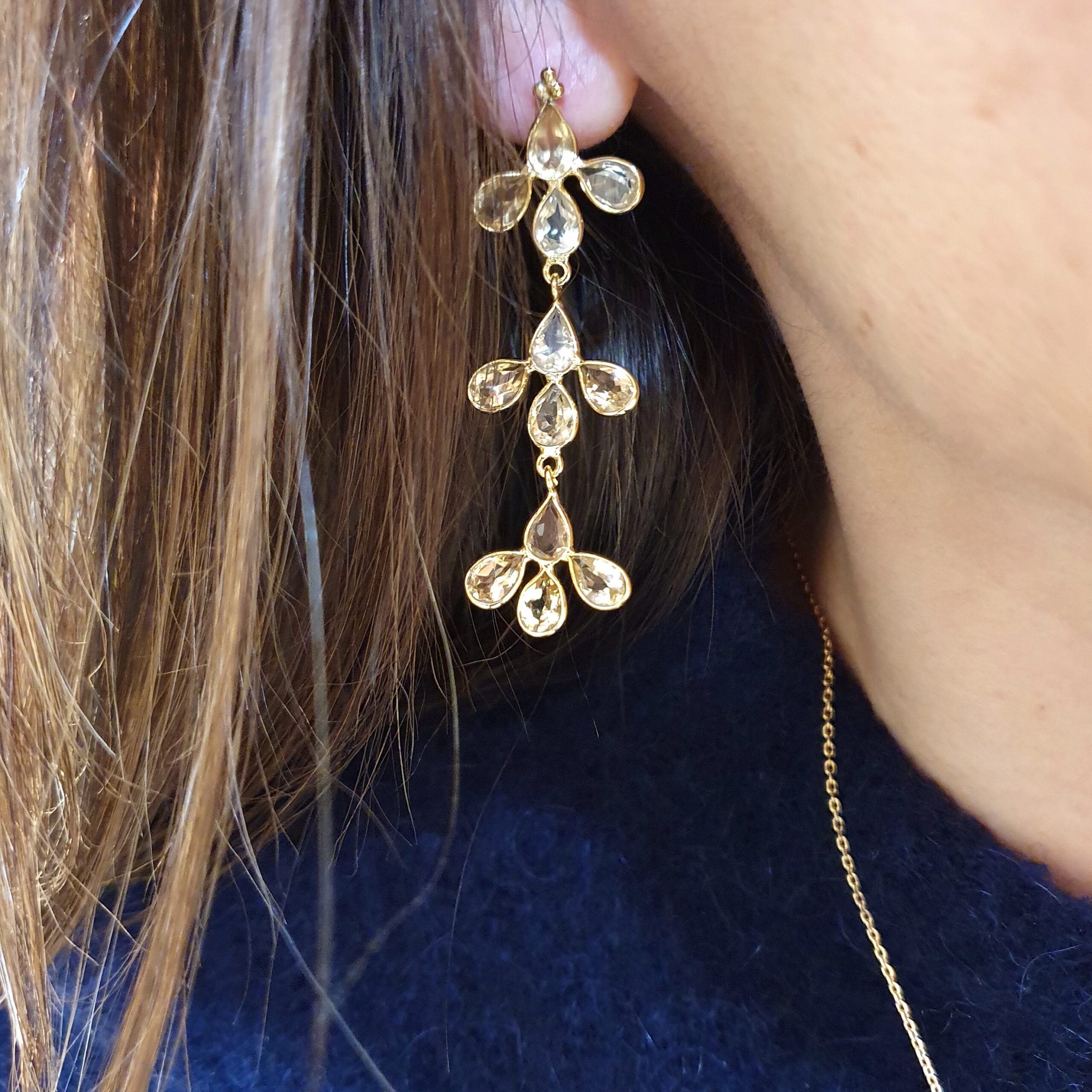 Boucles d'oreilles Lisa citrine