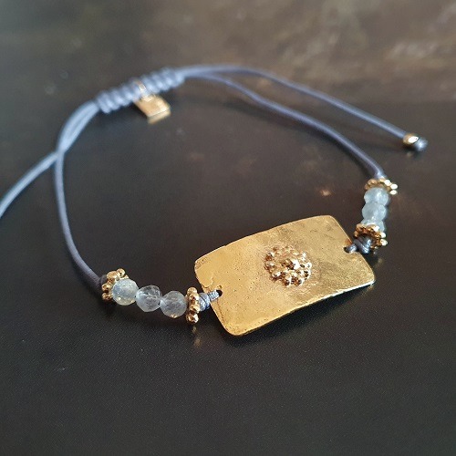 Bracelet médaille labradorite