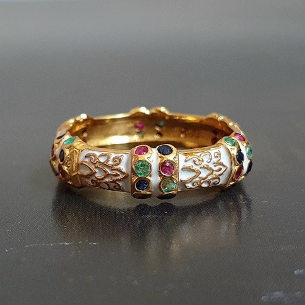 Bague Jasmine émail ivoire