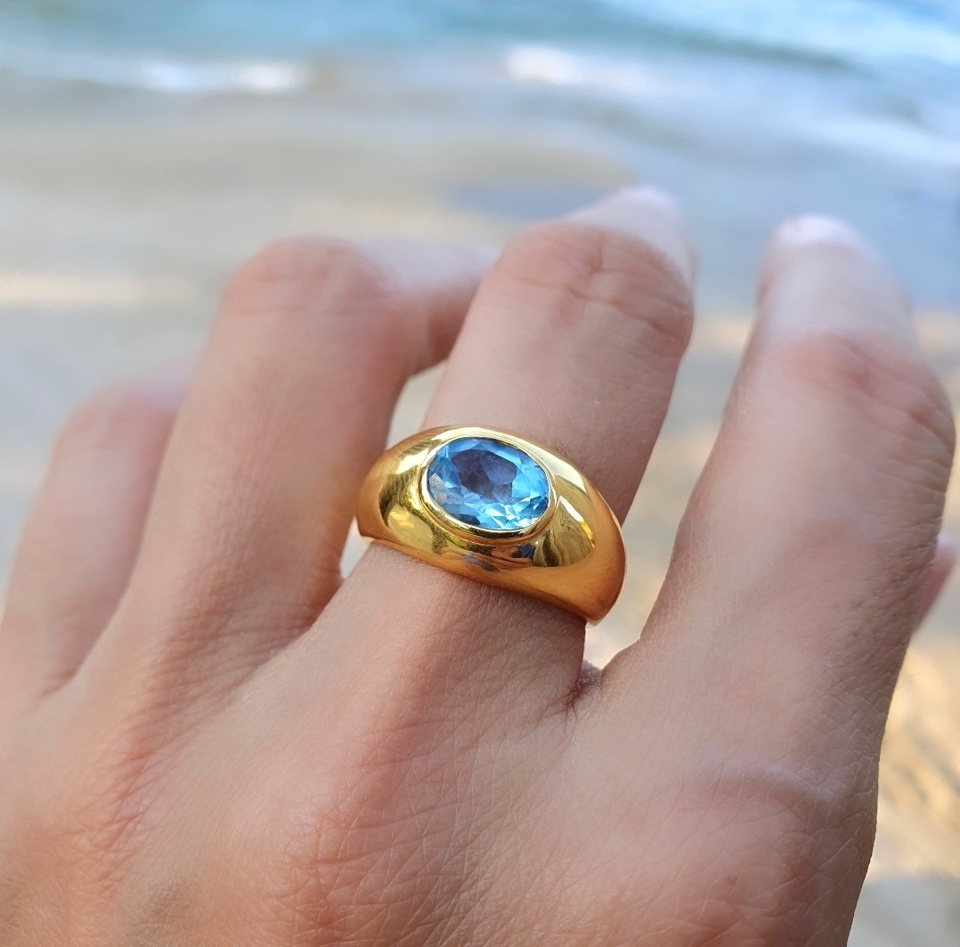 Bague Leinie topaze bleue