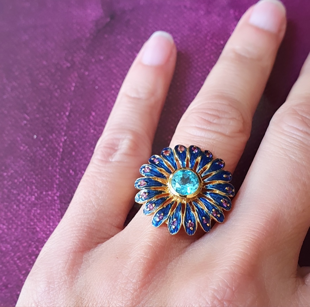 Bague marguerite topaze