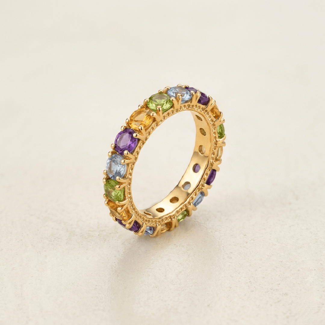 Bague Alliance Pierres Multicolores