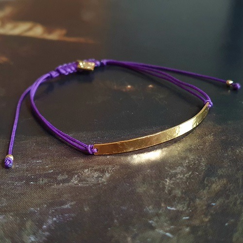 Bracelet barrette cordon violet