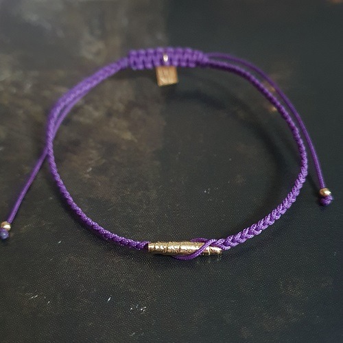 Bracelet pépite cordon violet