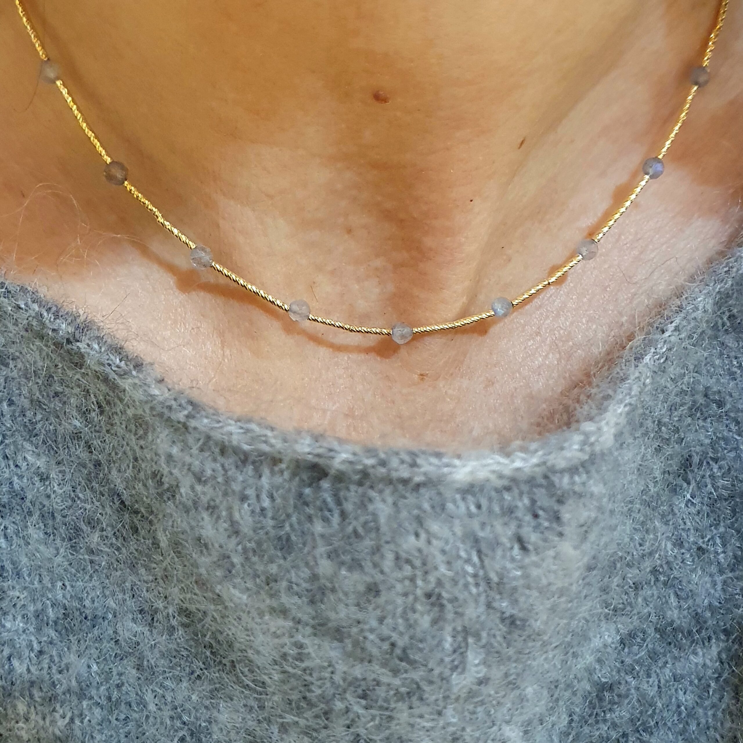 Collier tube labradorite