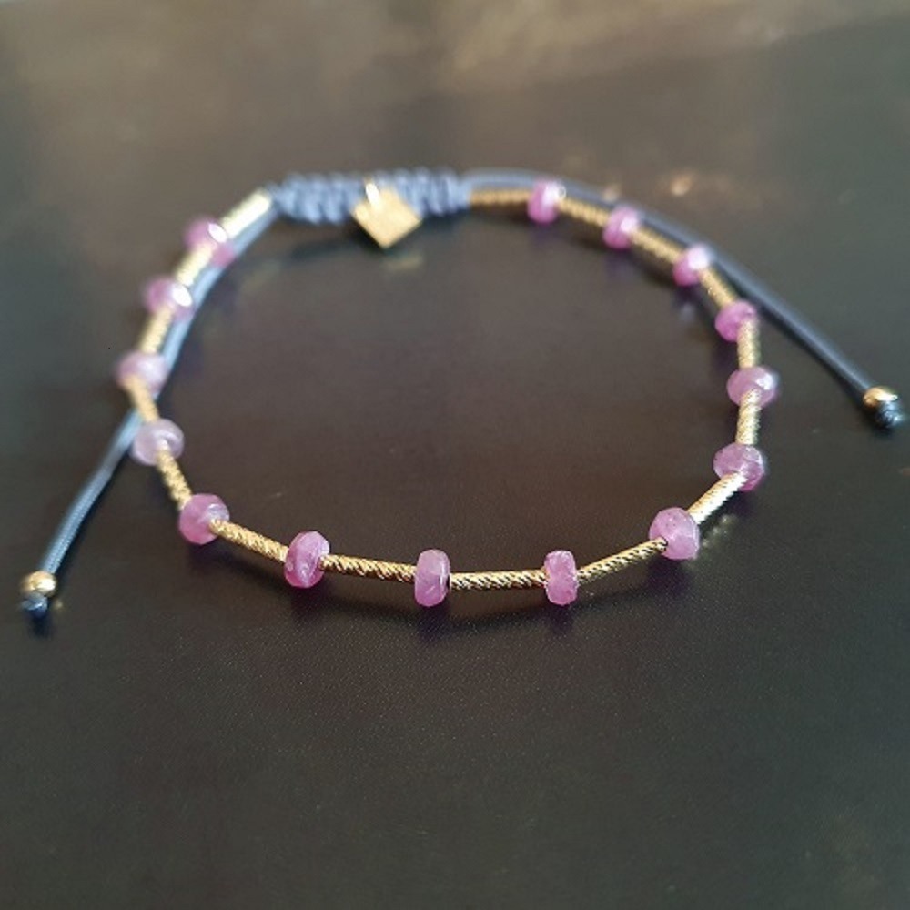 Bracelet tube rubis rose