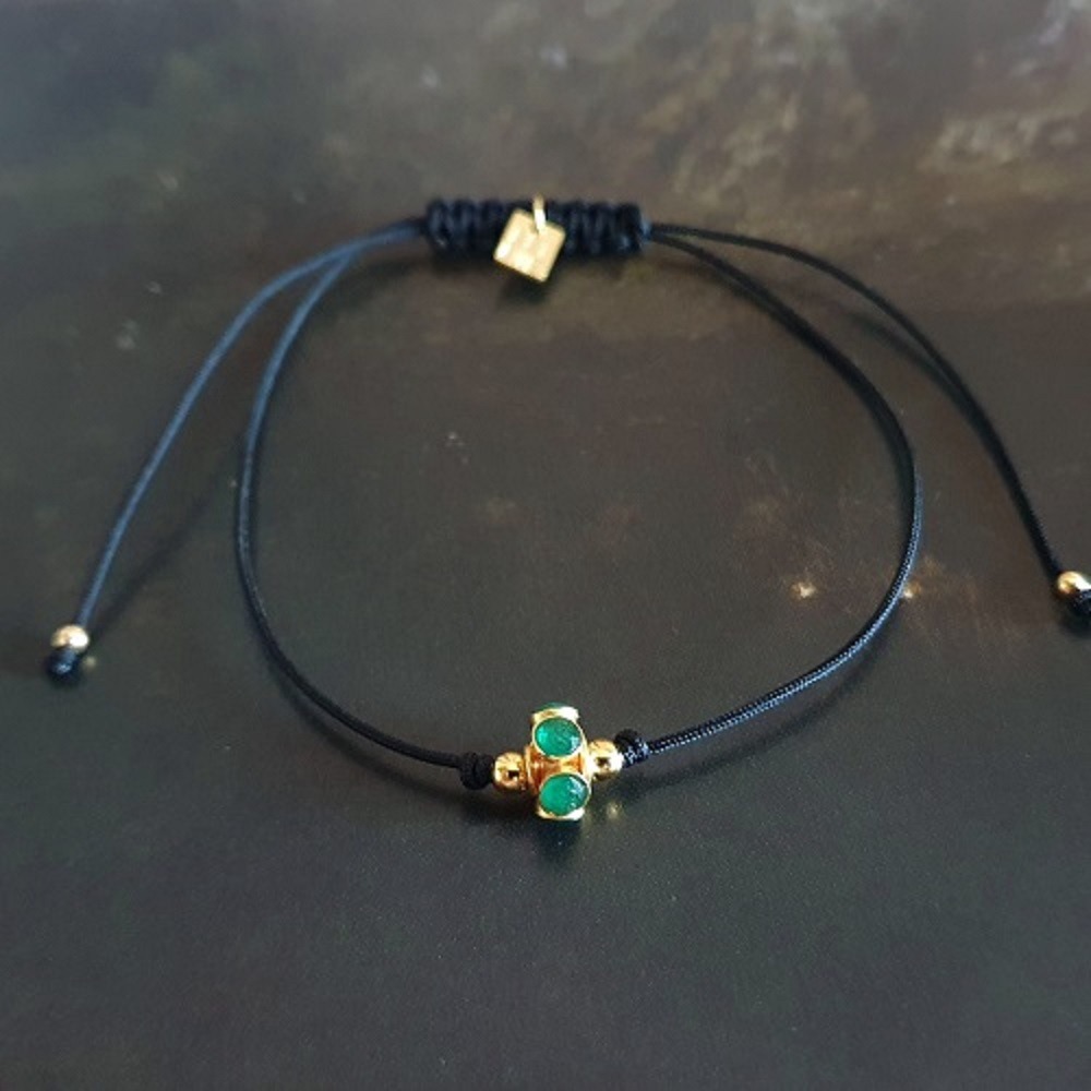 Bracelet charm émeraude