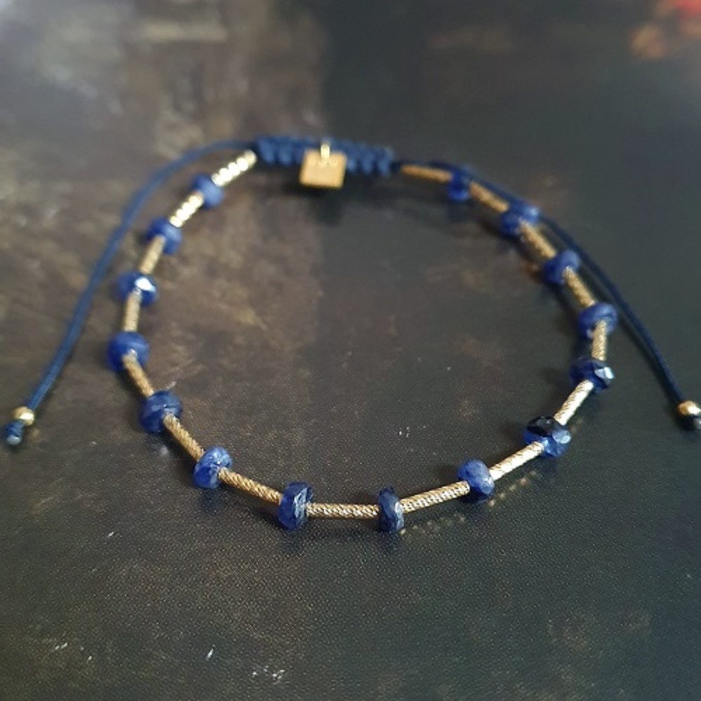 Bracelet tube saphir bleu