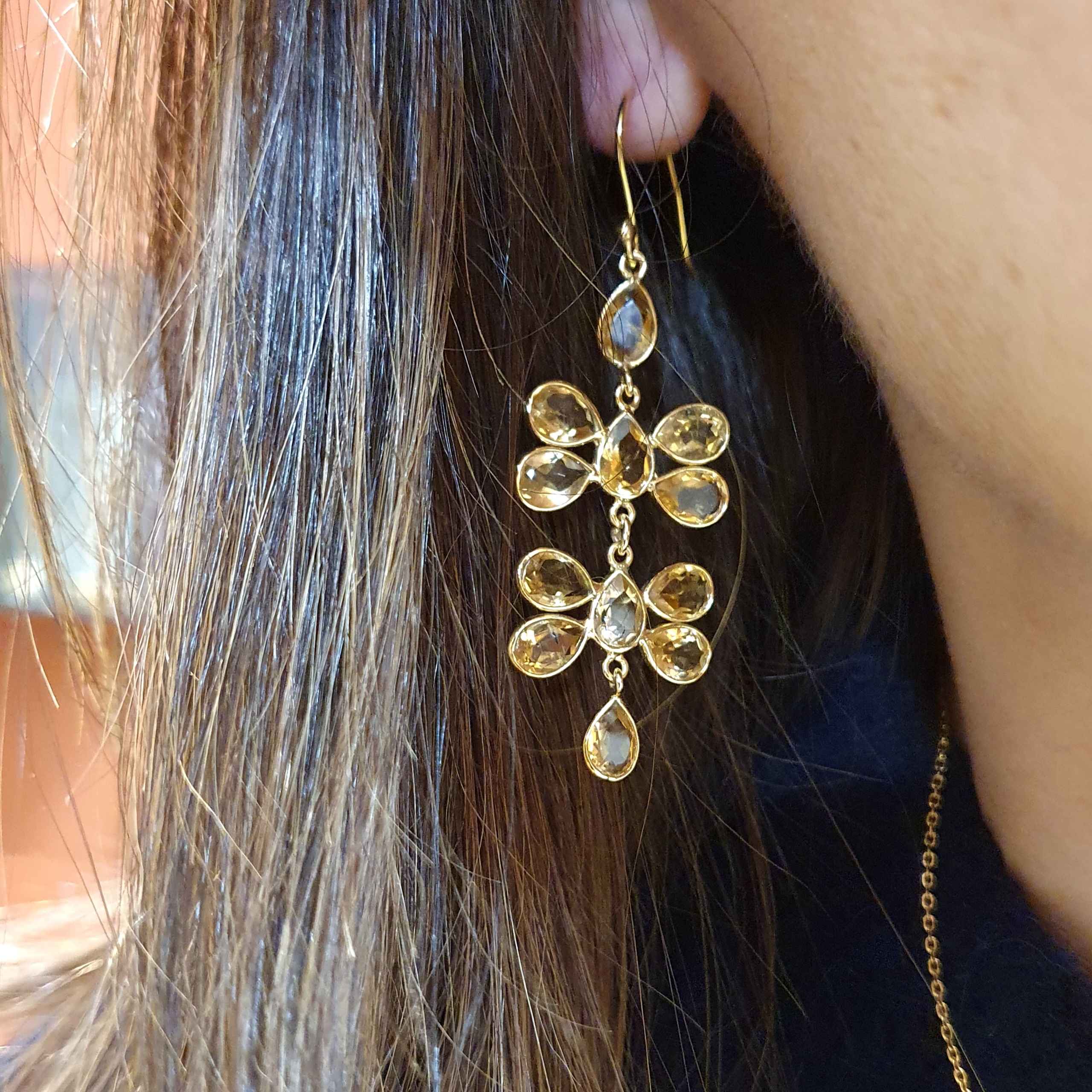 Boucles d'oreilles Iris citrine