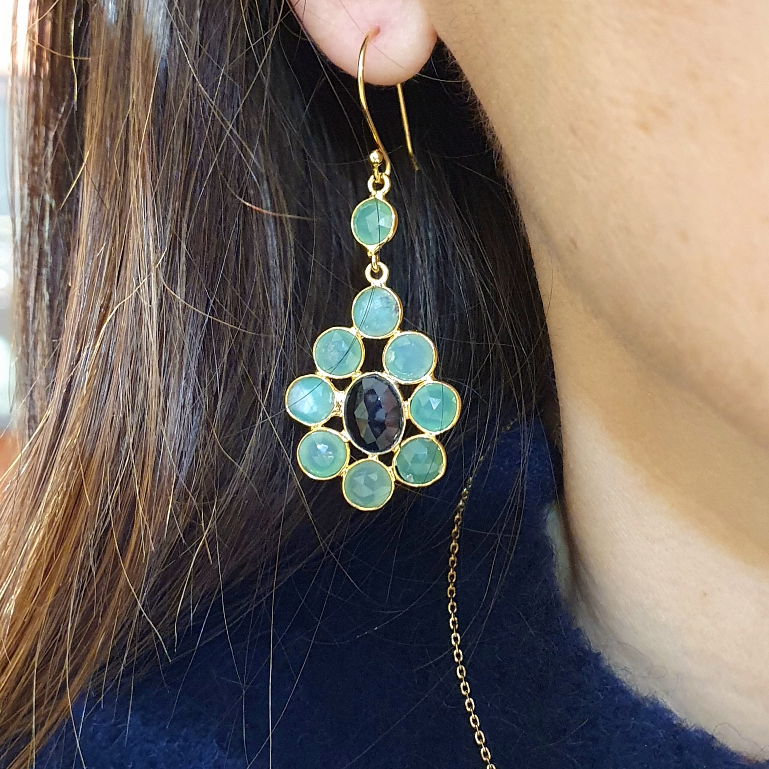 Boucles d'oreilles chrysoprase