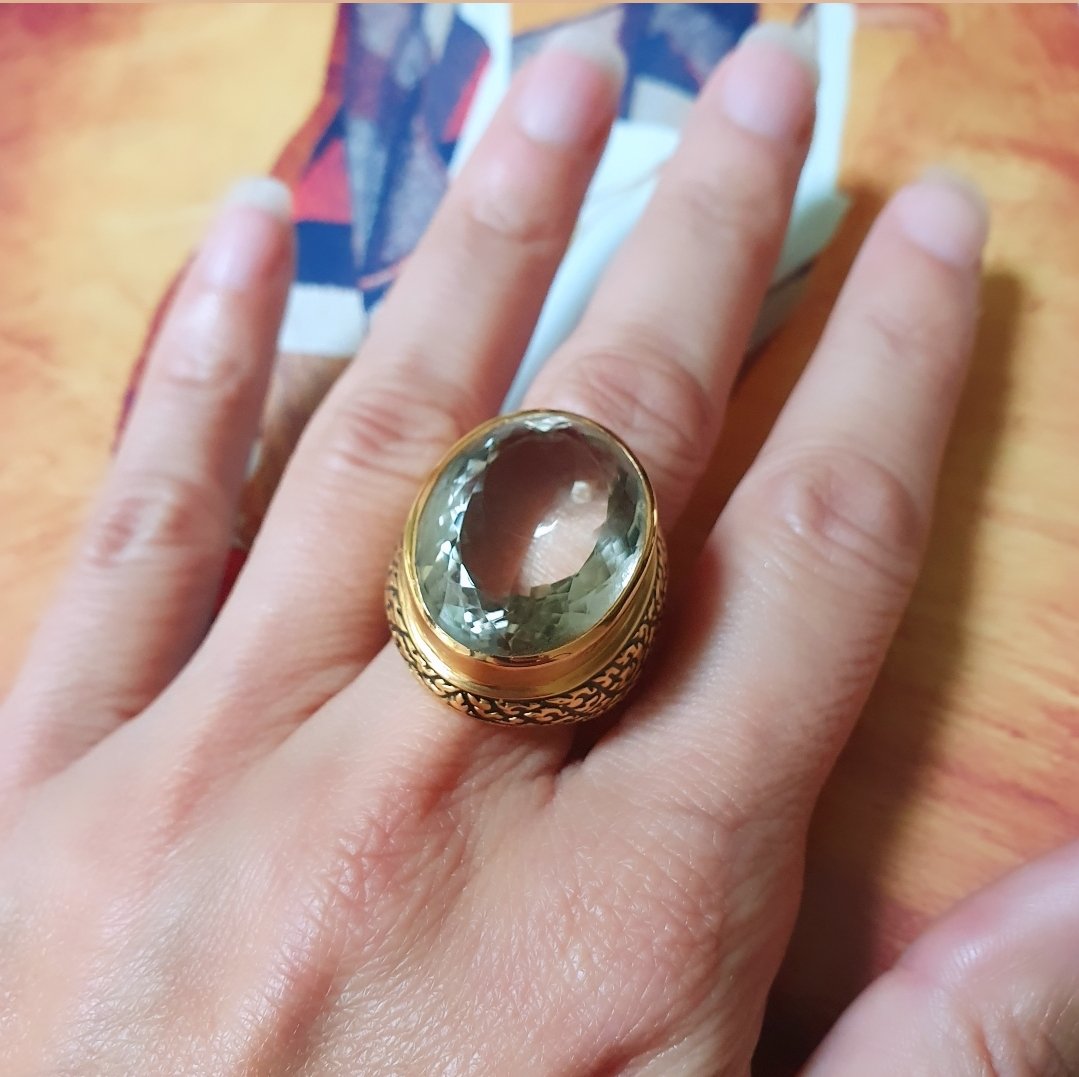 Bague améthyste verte