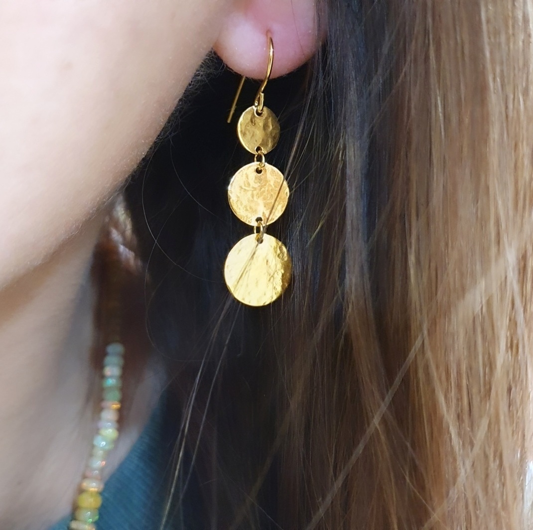 Boucles d'oreilles 3 médailles