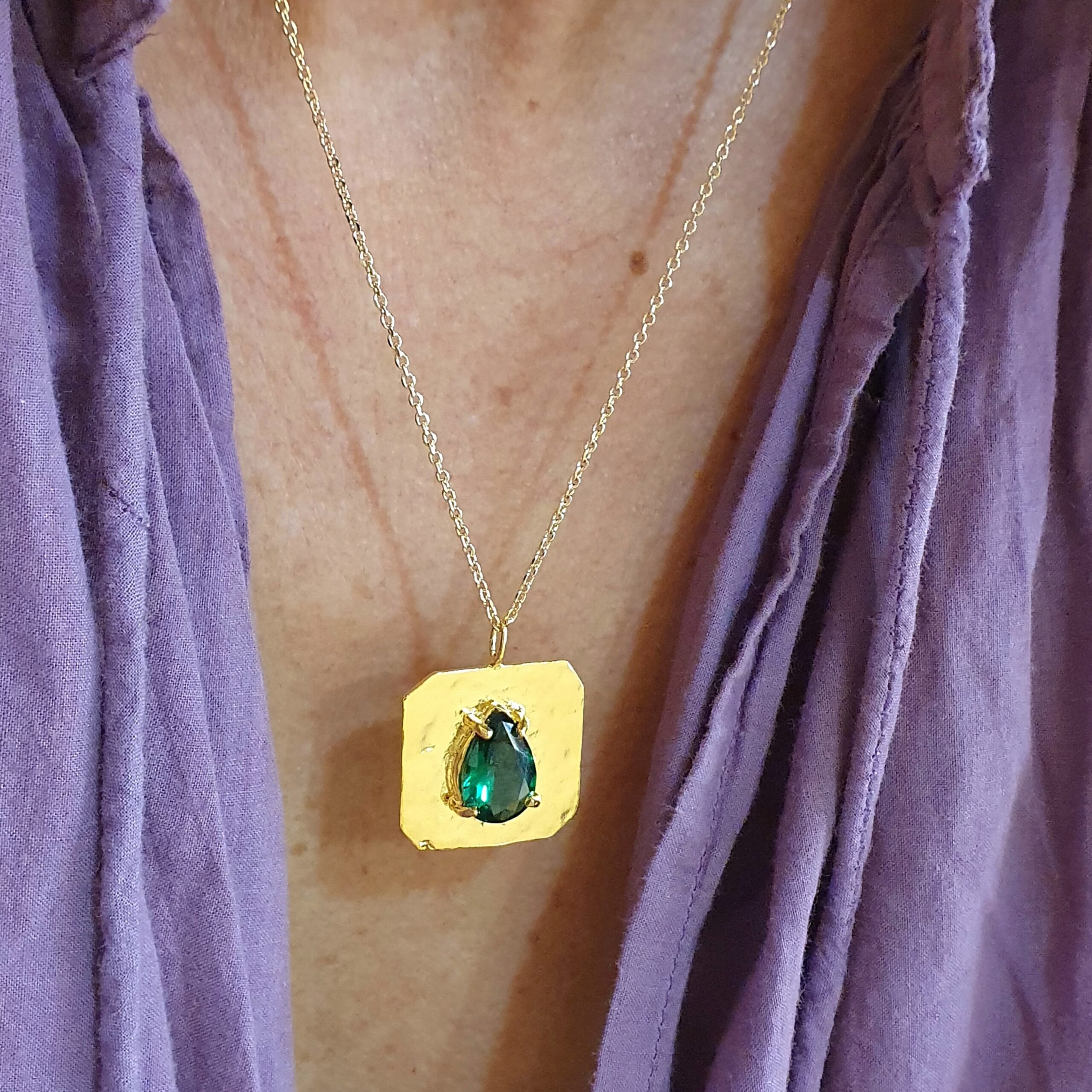 Collier Talisman onyx vert