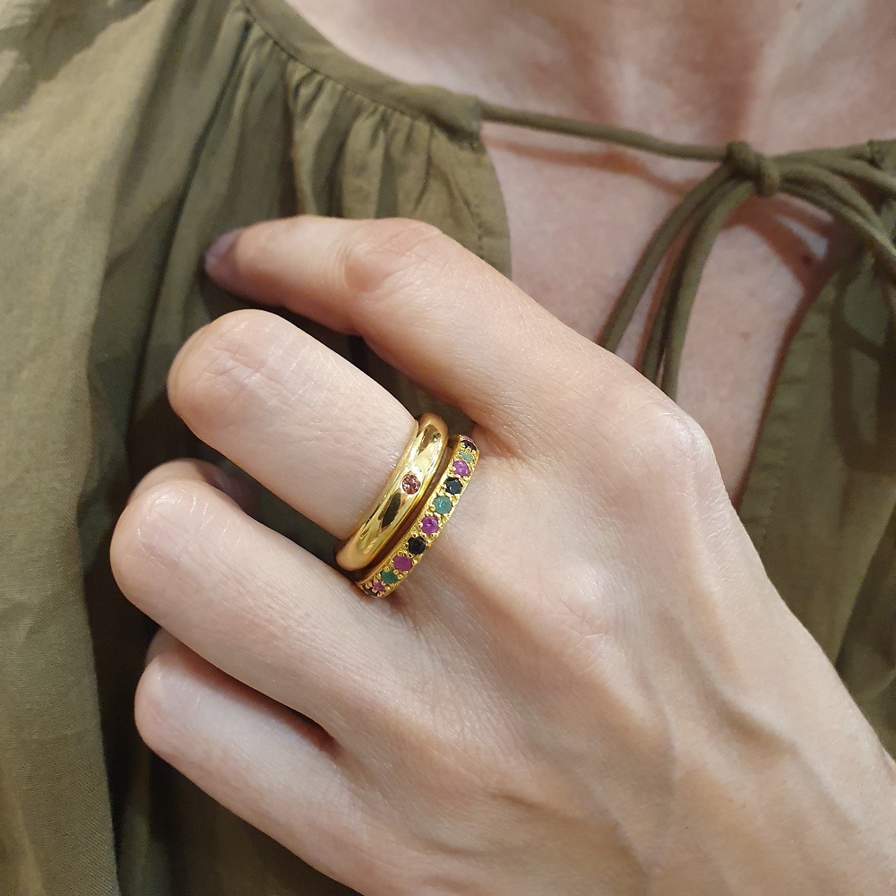 Bague Alliance multicolore et bague Chance