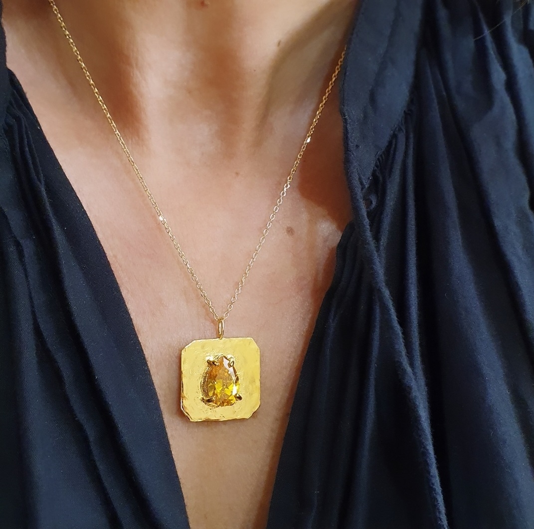 Collier Talisman citrine