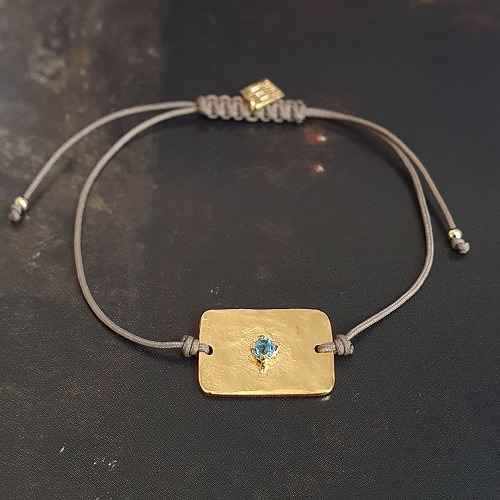 Bracelet Infini topaze bleue