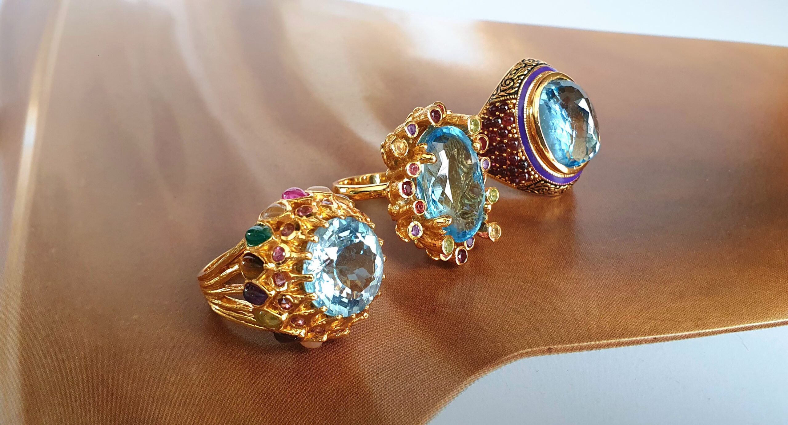 Bague Esmée émail bleu