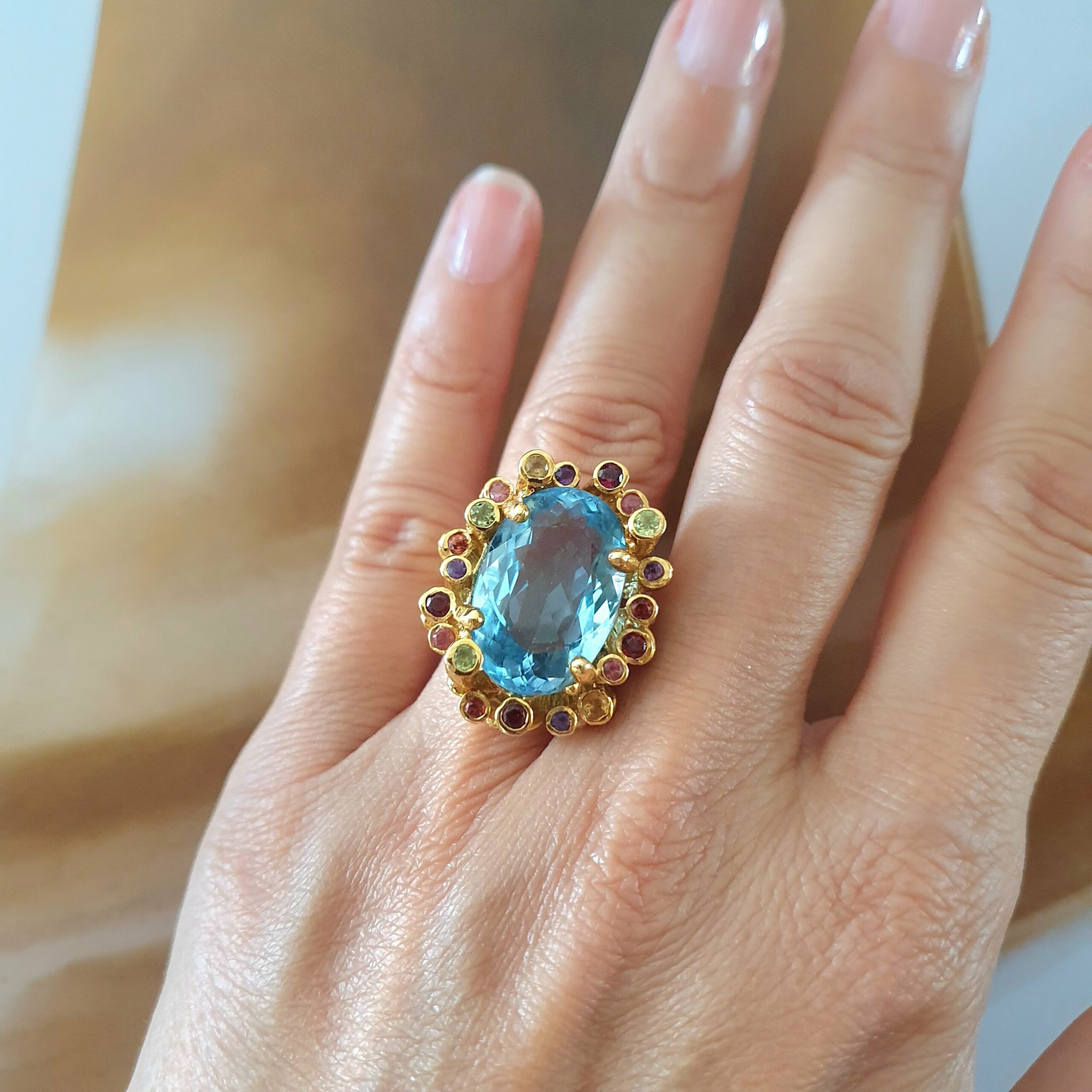 Bague Céleste topaze bleue