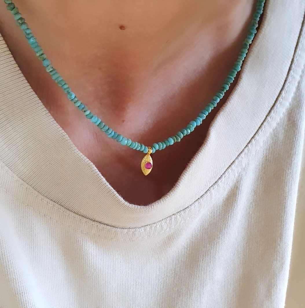 Collier turquoise rubis