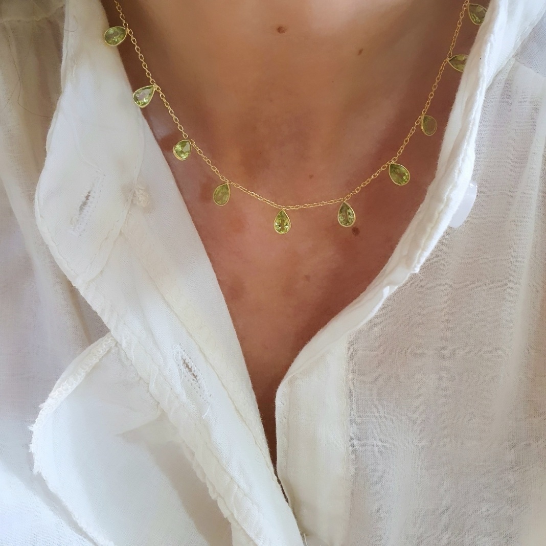 Collier pampilles péridot