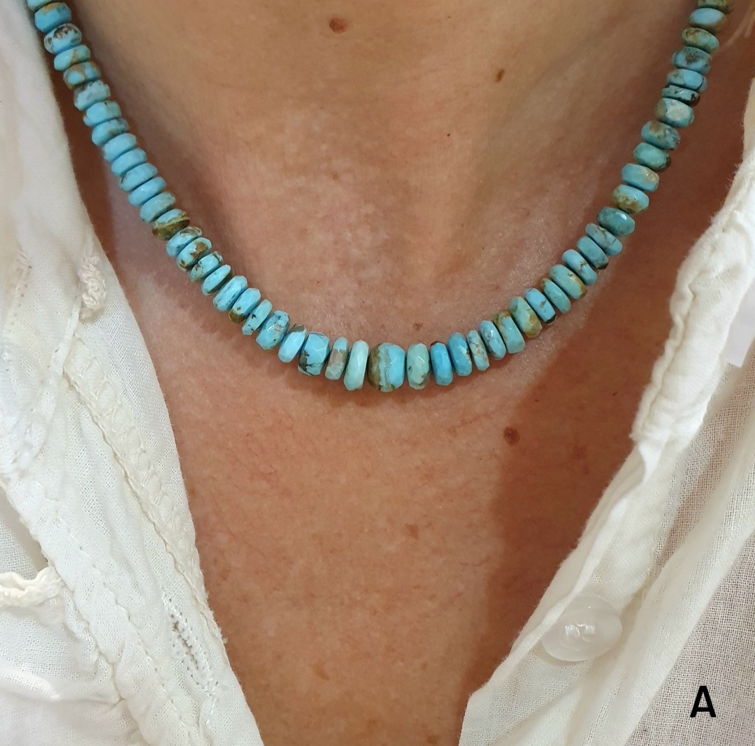 Collier turquoises d'Arizona bleues