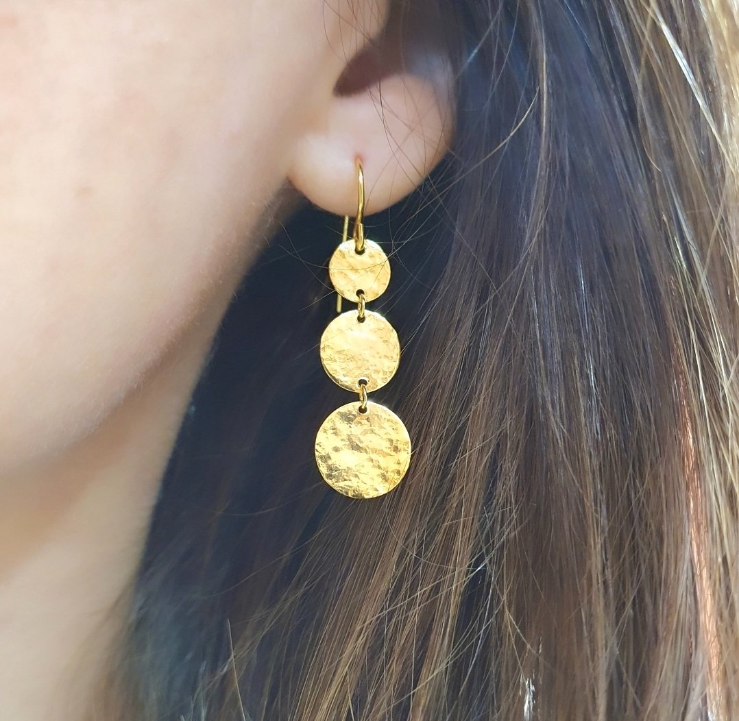 Boucles d'oreilles 3 médailles