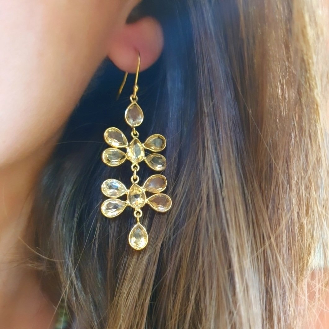 Boucles d'oreilles Iris citrine