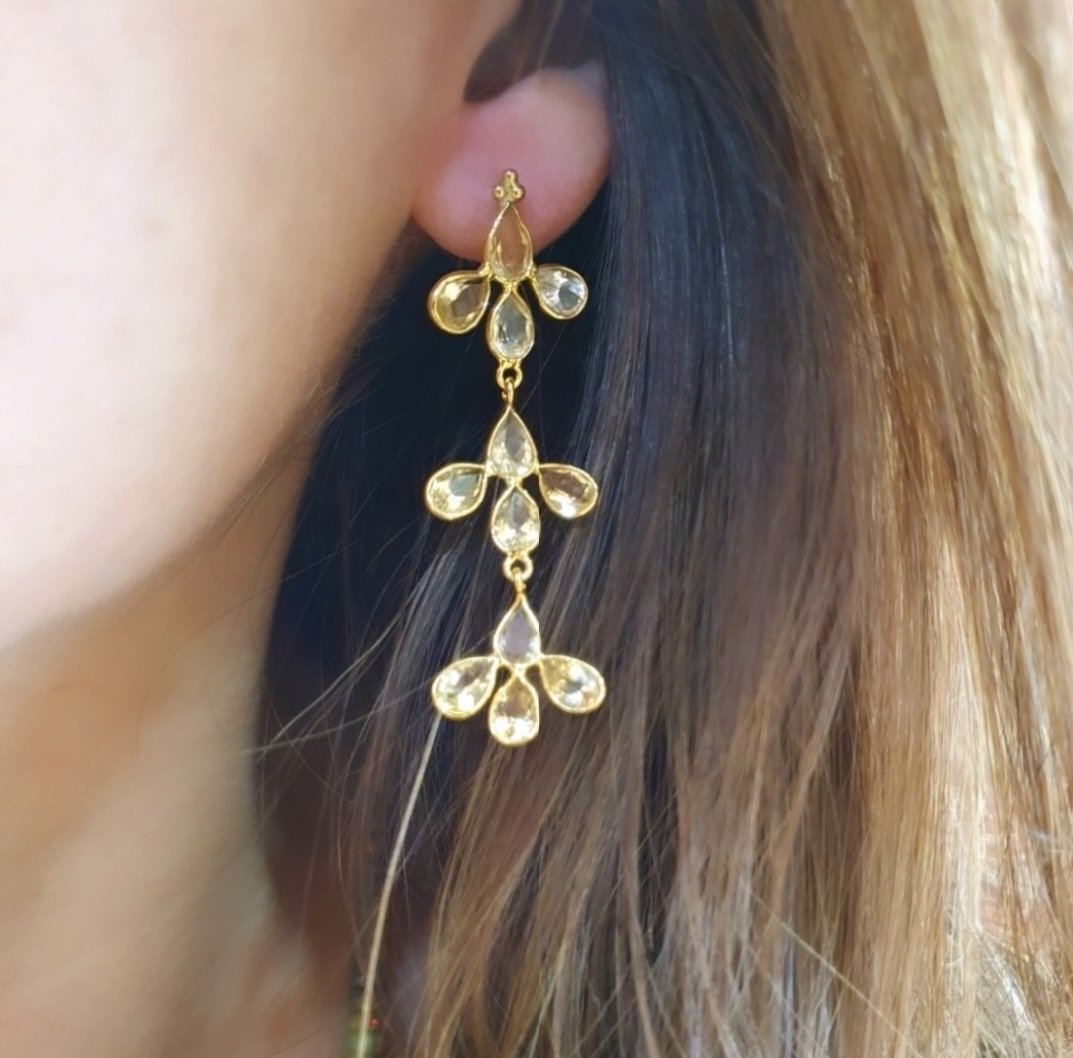 Boucles d'oreilles Lisa citrine