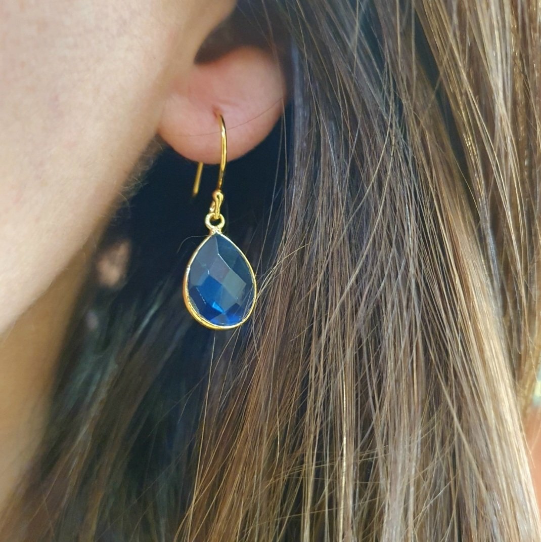 Boucles d'oreilles Malo quartz bleu