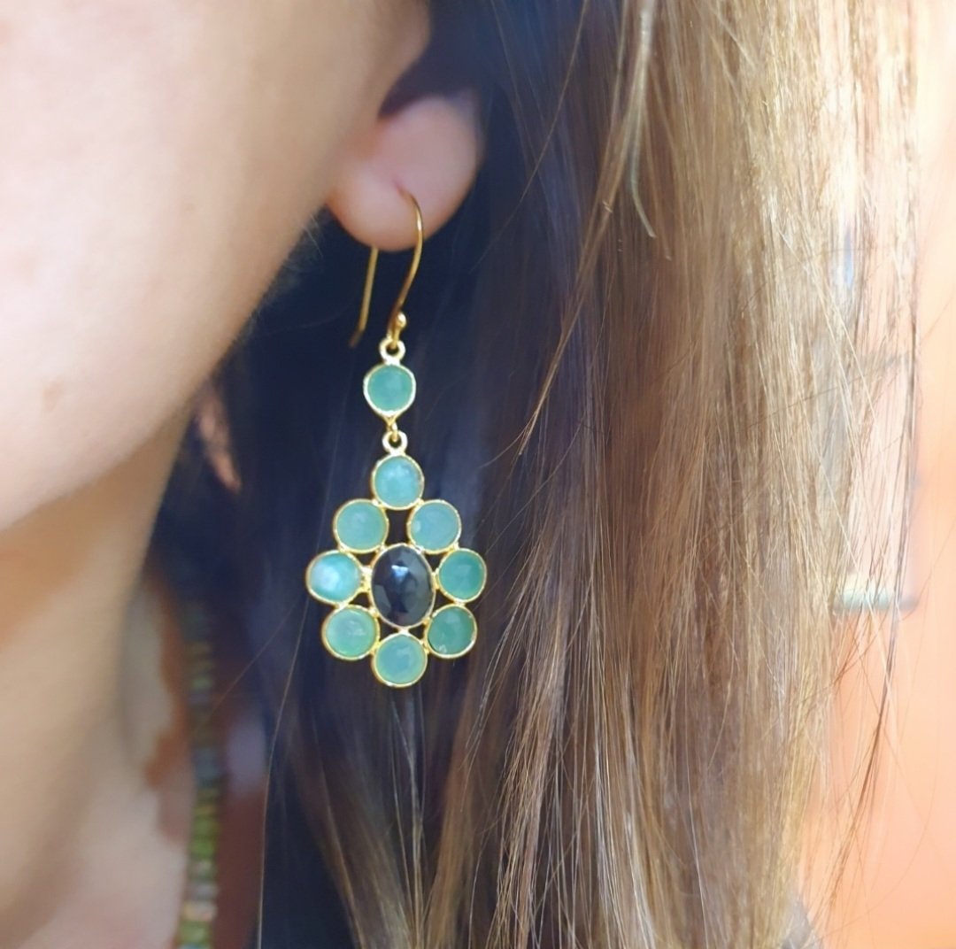 Boucles d'oreilles chrysoprase