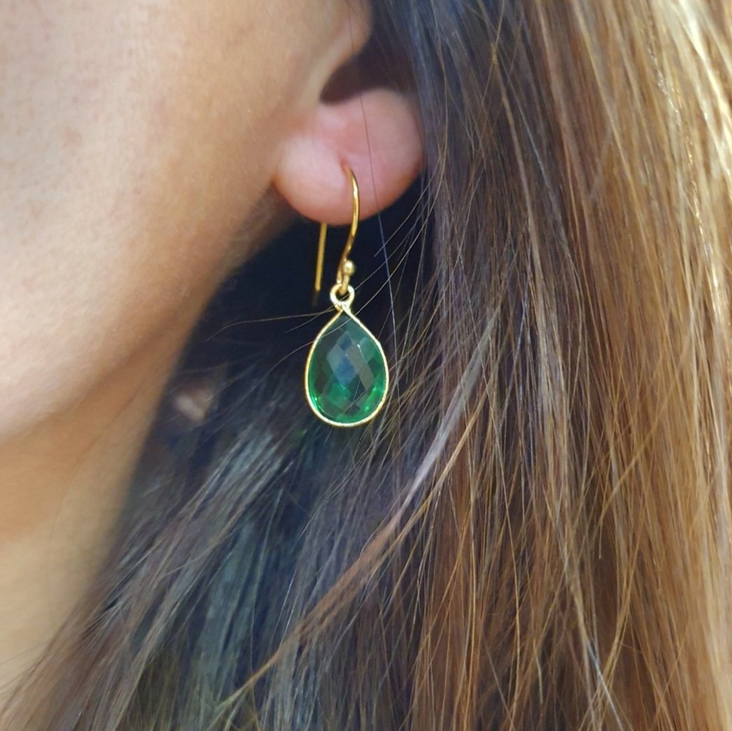 Boucles d'oreilles Malo quartz vert