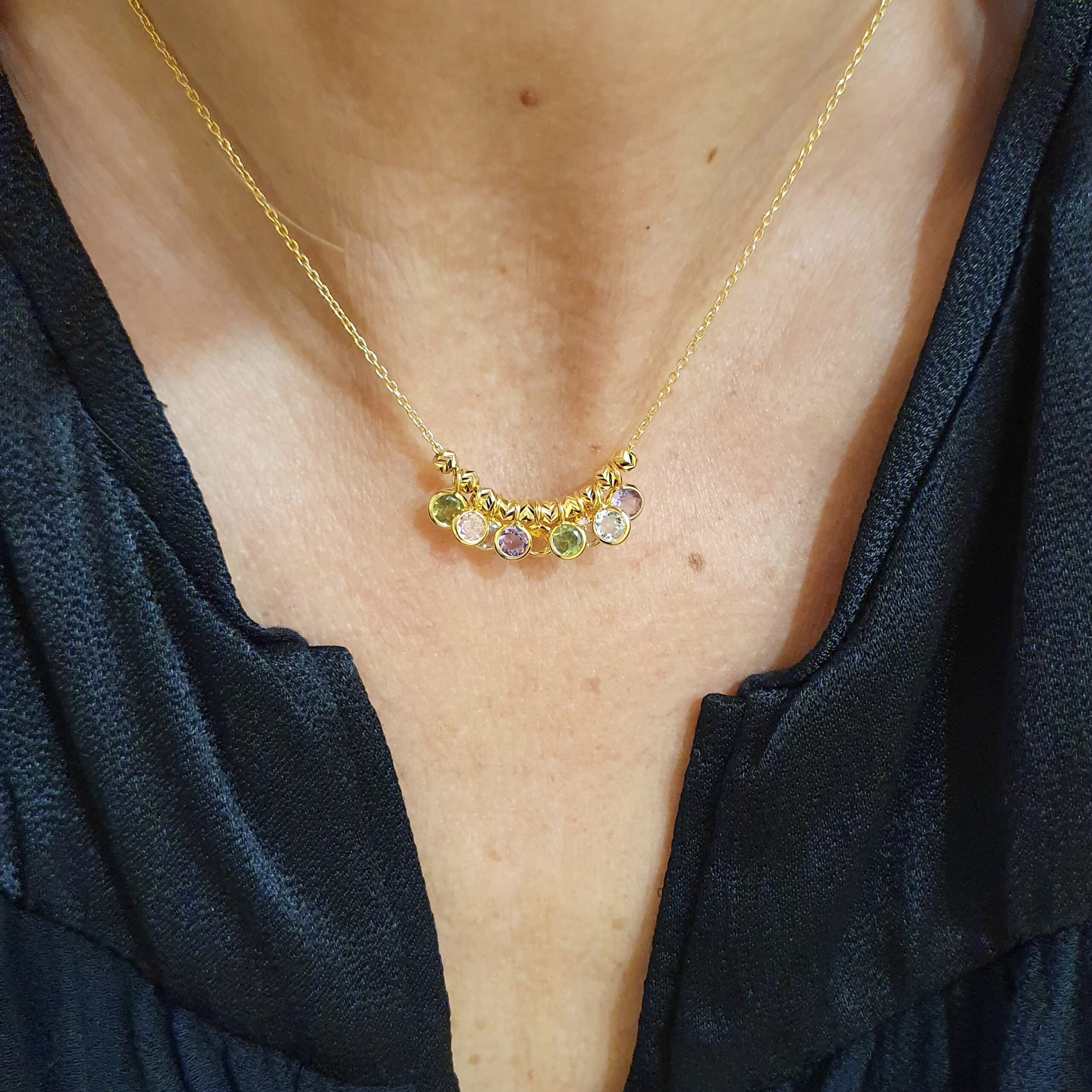Collier Lou pierres multicolores