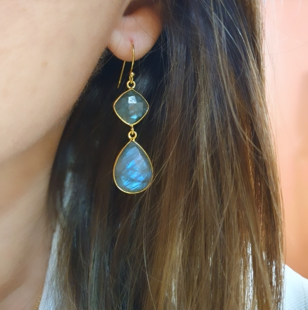 Boucles d'oreilles labradorite