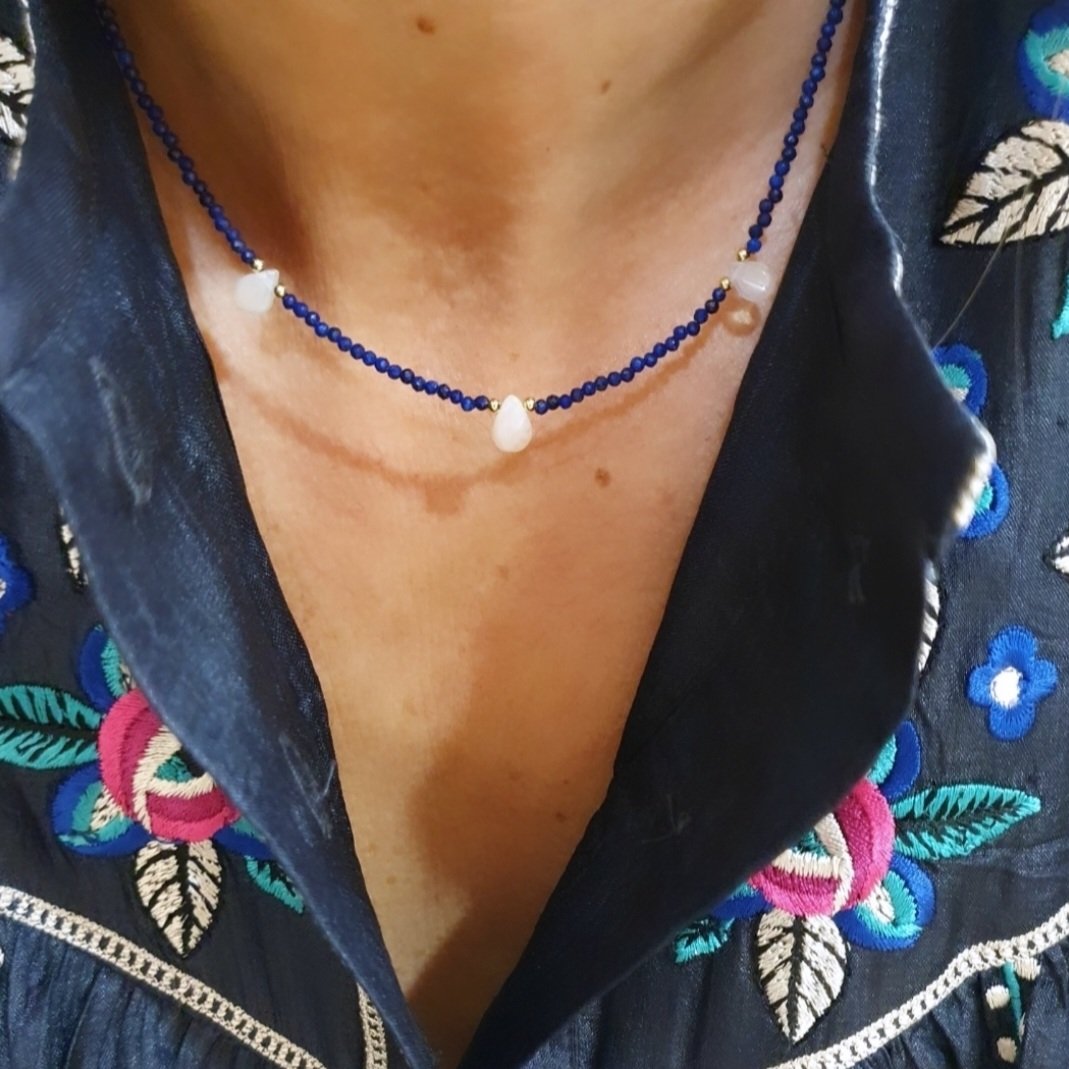Collier lapis et opales