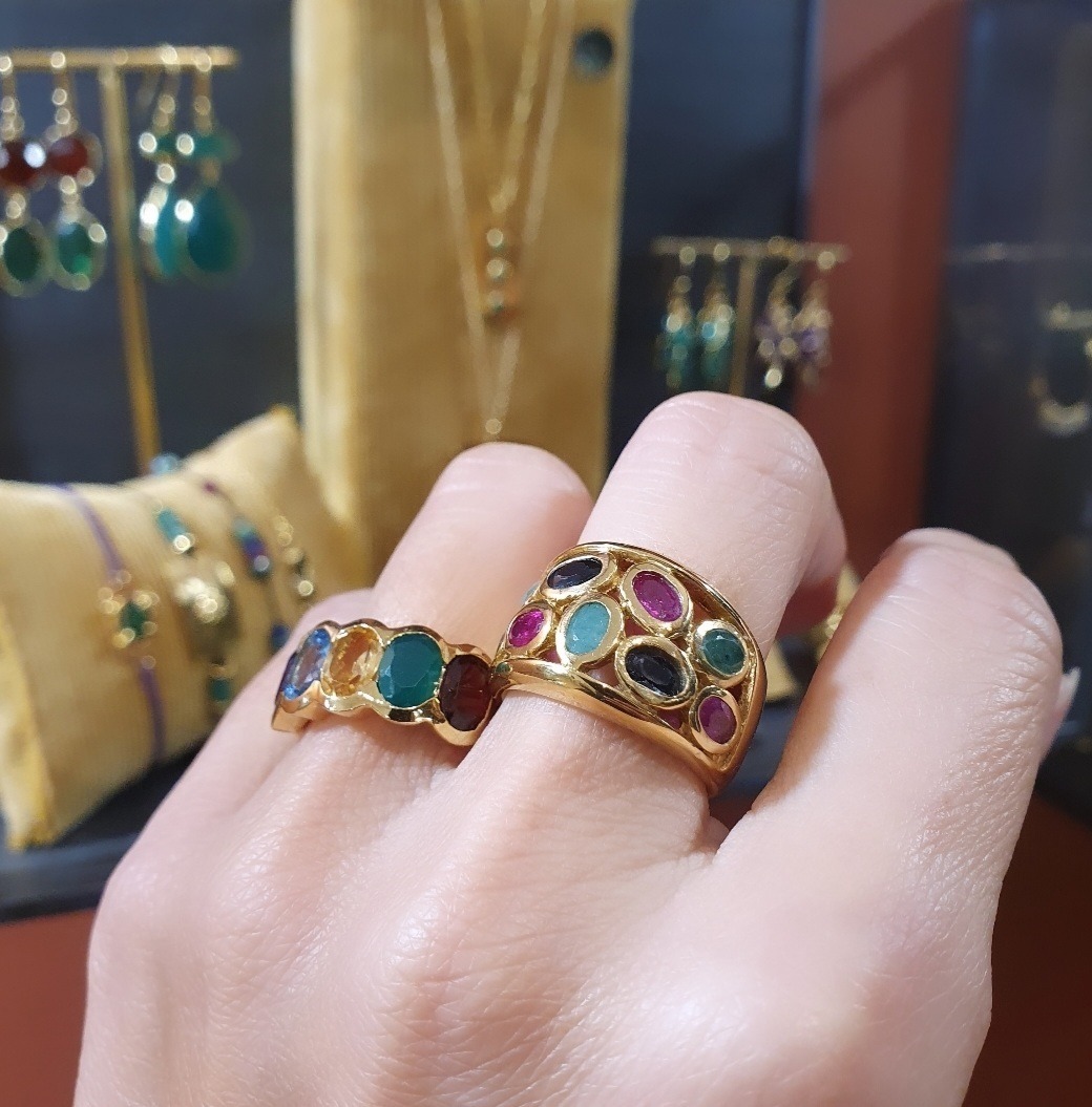 Bague Rainbow et bague Riviera